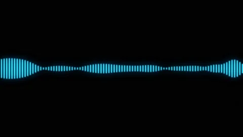 Blue wave form Audio Isolated on black background. Visualization sound spectrum Видео 221575164