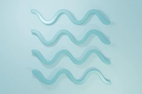 Blue Wave icon isolated on blue background. Minimalism concept. 3D render i.. イラスト素材
