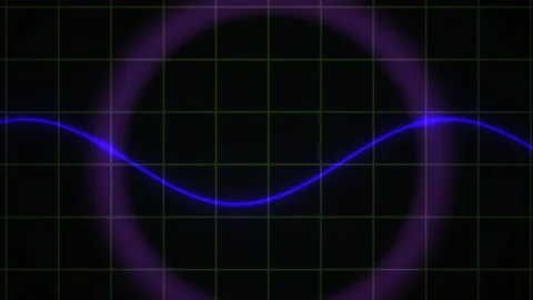 Blue wave intersecting purple circle graph. Stock Footage 339997643