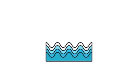 A blue wave with a ladder resting on top, symbolizing a connection between .. Stock Footage 335137317