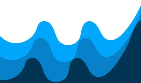 Blue Wave Layers  Abstract Gradient Ocean Curve Background Design Illustrazione stock