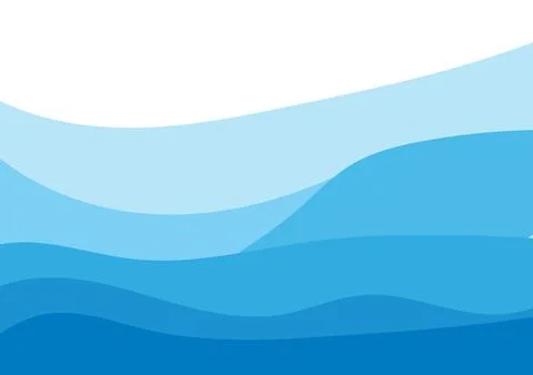 Blue Wave Layers  Abstract Water Gradient Flow Background Design Stock-Illustration