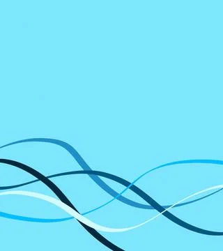 Blue Wave Line Pattern On Cyan Background Stock Illustration