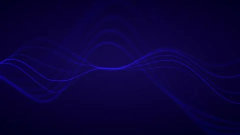 Blue wave lines blur into soft flowing strands on deep navy background. Stock-Footage 341354726