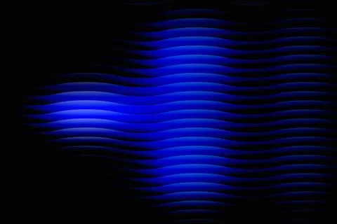 Blue Wave Lines. Horizontal Abstract Gradient Pattern with Depth Stock Illustration