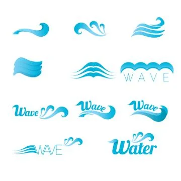 Blue wave logo design elements. abstract wave Stockillustratie