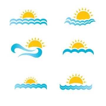 Blue wave logo design elements. abstract wave Illustrazione stock