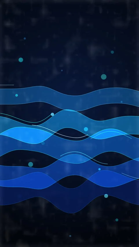Blue wave motion graphic loop with abstract sound equalizer elements Stock Footage 346864133