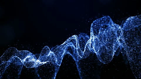 Blue wave Particle abstract background digital line and dots connect Stock Footage 234256275
