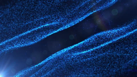 Blue wave particle over dark background Stock Footage 265804325