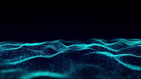 Blue wave of particles. Abstract background with a dynamic wave. Stock Footage 275209893