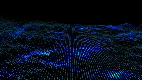 Blue wave particles background Video stock 240852494