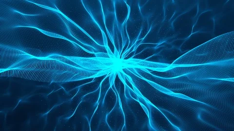 Blue wave particles flow abstract motion background Stock Footage 90271715