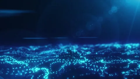 Blue Wave Particles Stock Footage 281678864