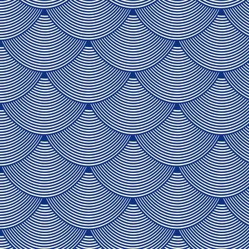 Blue wave pattern background Japanese style. Perfect for banners, cards, or.. Stock Illustration