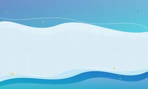 Blue wave pattern with grid background and scattered yellow dots イラスト素材