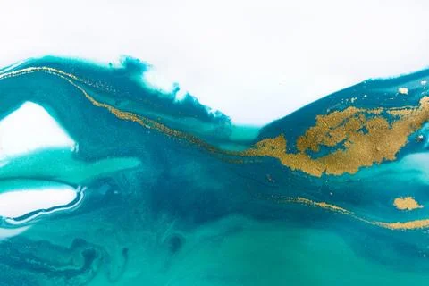 Blue wave pattern with layers of gold sequins. Stock Illustration