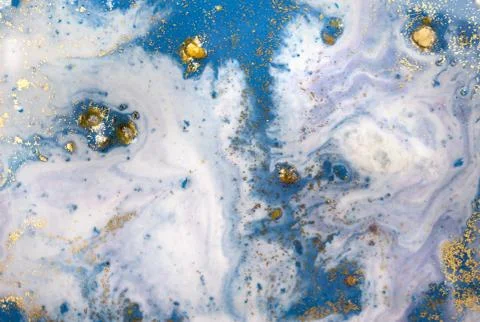 Blue wave pattern with layers of gold sequins. Stock Illustration