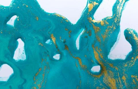 Blue wave pattern with layers of gold sequins. Stock Illustration