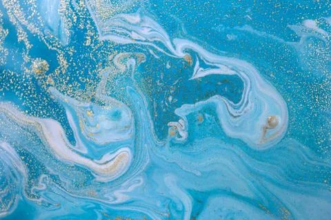 Blue wave pattern with layers of gold sequins. Stockillustratie