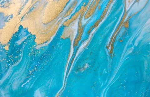 Blue wave pattern with layers of gold sequins. Stockillustratie