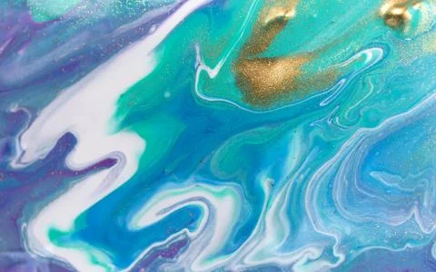 Blue wave pattern with layers of gold sequins. Stock Illustration