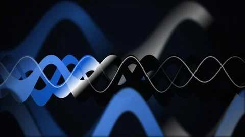 Blue wave ribbons undulating seamless loop motion background Vidéo 343799397