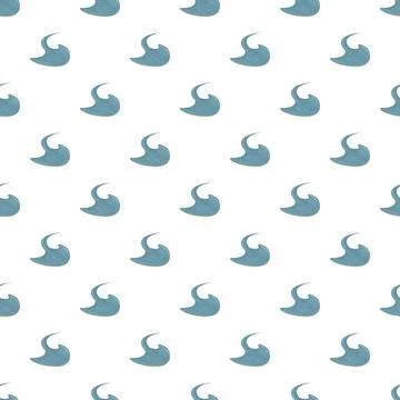 Blue wave shape seamless pattern on white background Stock Illustration