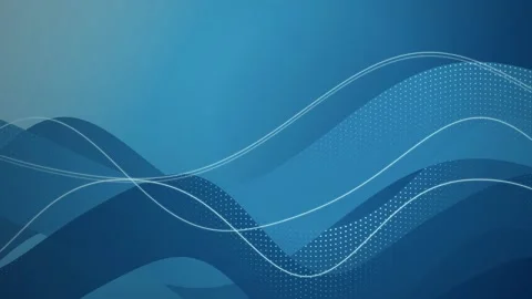 Blue wave shapes and glowing curved lines flow in a seamless loop Stock Footage 341855964