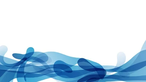 Blue wave shapes creating a dynamic and flowing abstract design on white ba.. Stock Footage 308151684