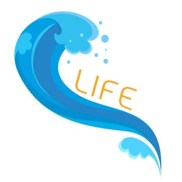 Blue wave sign Stock Illustration