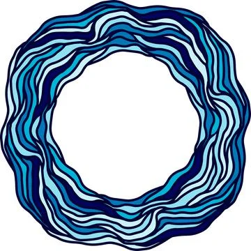 Blue wave simple frame. Vector illustration. 스톡 일러스트