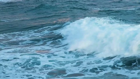 Blue wave before sunset Stock Footage 236019397