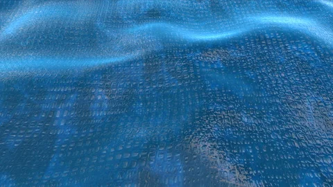 Blue wave surface with texture. Abstract animated background. 3d render Stock Footage 124575787