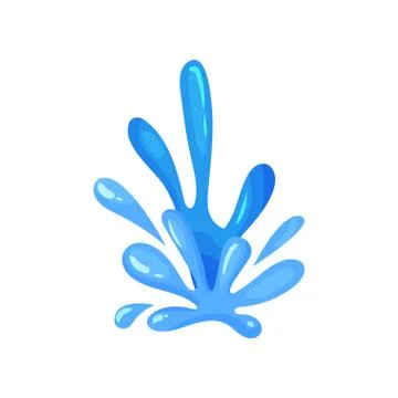 Blue wave symbol in form of splashes, nature, marine and nautical theme vector 스톡 일러스트