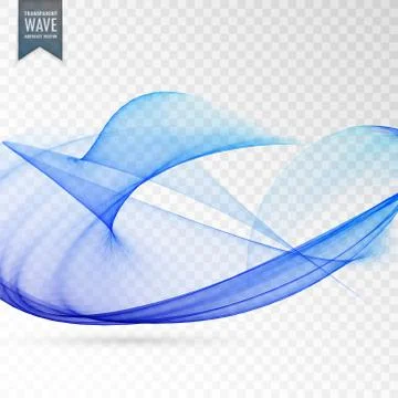 Blue wave on transparent background Illustrazione stock