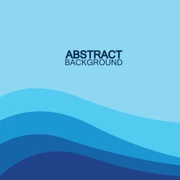 Blue wave vector abstract background flat design stock illustration Stock Illustration