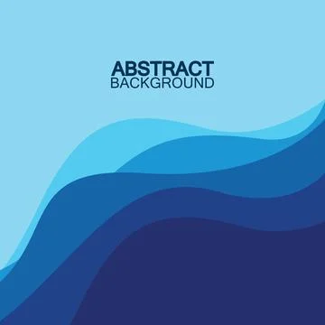Blue wave vector abstract background flat design stock illustration Stock Illustration