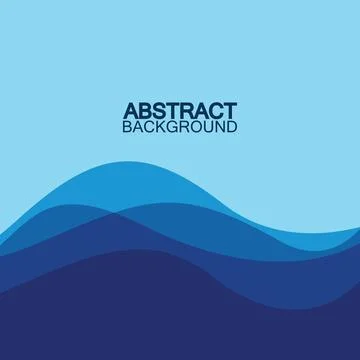 Blue wave vector abstract background flat design stock illustration Stock Illustration