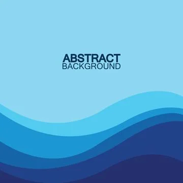 Blue wave vector abstract background flat design stock illustration Stock Illustration