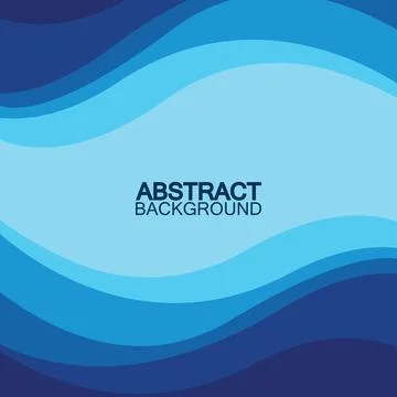 Blue wave vector abstract background flat design stock illustration Stock Illustration