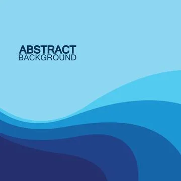 Blue wave vector abstract background flat design stock illustration Stock Illustration