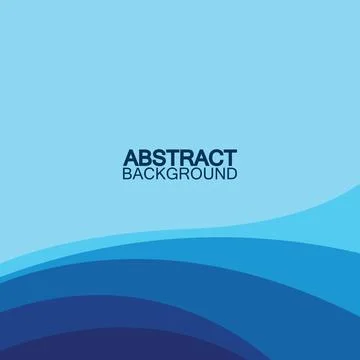 Blue wave vector abstract background flat design stock illustration Stock Illustration