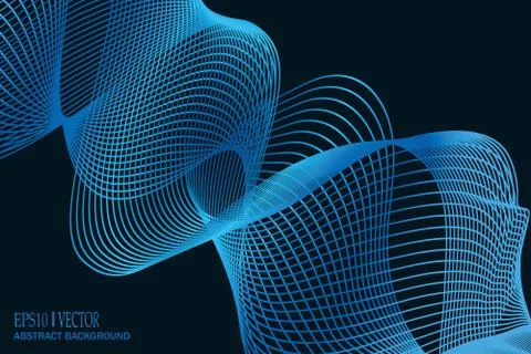 Blue wave vector background for business presentation, brochure or flyer design Stock Illustration