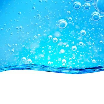 Blue Wave Water, close-up Air Bubbles Stock Illustration