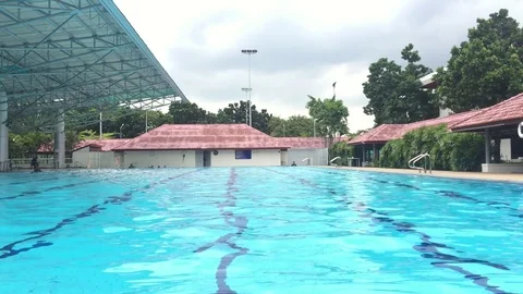 Blue wave water in the pool Stock Footage 78142074