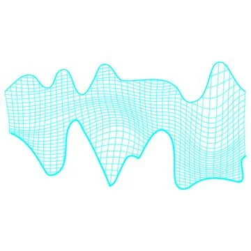 Blue waveform grid displaying abstract digital data visualization Illustration