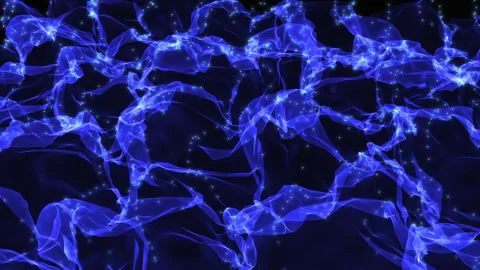 Blue Waves And Particles Background Stock Footage 156036818