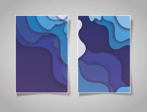 Blue waves backgrounds frames vector design Illustrazione stock