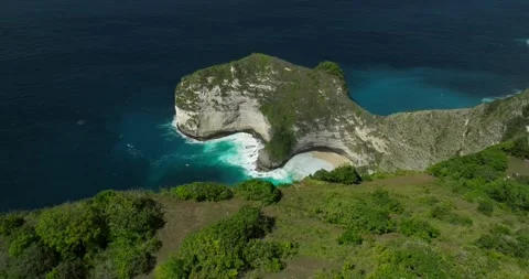 Blue waves at the beach aerial view form drone camera high quality Stock Footage 311413851